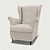 זול IKEA כיסויים-כורסת כסא כנף פשתן strandmon כיסוי בהתאמה רגילה עם משענת יד ניתנת לכביסה במכונת ייבוש מסדרת איקאה