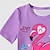 preiswerte 3D-Pyjama für Mädchen-3D-Flamingo-T-Shirt für Mädchen &amp; Shorts-Pyjama-Set, kurzärmelig, 3D-Druck, Sommer, aktiv, modisch, niedlich, Polyester, Kinder 3–12 Jahre, Rundhalsausschnitt, für Zuhause, lässig, für den