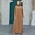 ieftine Musulman arab-Pentru femei Rochii Abaya Dubai islamică Arabă arab Musulman Ramadanul Culoare solidă Adulți Rochie