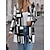 cheap Graphic Outwear-Women&#039;s Casual Jacket Breathable Outdoor Daily Wear Vacation Going out Print Open Front Crewneck Active Modern Street Style Geometric Regular Fit Outerwear Long Sleeve Fall Winter Black S M L XL XXL