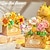 billige Byggelegetøj-kvindedag gaver kvinders dag mors dag gaver til piger solsikke hibiscus evig blomst byggeklods lille partikel puslespil potteplante dekoration par gave mors dag gaver til mor
