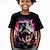 abordables t-shirts 3d pour garçon-Garçon 3D Dinosaure Tee-shirts Chemise Manche Courte 3D effet Eté Actif Sportif Mode Polyester Enfants 3-12 ans Col Ras du Cou Extérieur Casual du quotidien Standard