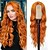 cheap Synthetic Trendy Wigs-Long Auburn Wavy Wig for Women 26 Inch Middle Part Curly Wavy Wig Natural Looking Synthetic Heat Resistant Fiber Wig for Daily Party Use