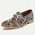 cheap Men&#039;s Slip-ons &amp; Loafers-Men&#039;s Loafers Floral Embroidered Leather Chain