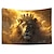 お買い得  動物のタペストリー-クラウンライオン吊りタペストリー壁アート大型タペストリー壁画装飾写真の背景毛布カーテン家の寝室のリビングルームの装飾