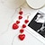 billige Øreringe-Rød Hvid Dråbeøreringe Klassisk Hjerte Stilfuld Enkel Øreringe Smykker Hvid / Rød Til Bryllup Valentinsdag Forlovelse 1 Par