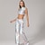 cheap Women&#039;s-Set with Shiny Metallic Crop Tank Top Cargo Pants 2 PCS 1980s Hip Pop Outfits Abba Costume Women&#039;s Cosplay Costume Carnival Club Party