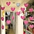 preiswerte Vorhänge &amp; Gardinen-Flauschige Herz-Girlande, rosa Türdekoration, süßer Plüsch-Prinzessin-Türvorhang
