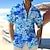 olcso Férfi hawaii ing-virágos alkalmi férfi üdülőhely hawaii 3D nyomott ing gomb fel rövid ujjú nyári ing vakáció napi viselet s 3xl