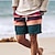 cheap Men&#039;s Printed Shorts-Stripe Color Block Men&#039;s Resort 3D Printed Board Shorts Swim Trunks Elastic Waist Drawstring with Mesh Lining Aloha Hawaiian Style Holiday Beach S TO 3XL
