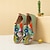 billige Grafiske printsko-Dame Kondisko Fladsko Slip-Ons Print sko Slip-on sneakers Daglig Rejse Blomstret Maleri 3D Flade hæle Ferie Afslappet Komfort Kanvas Hjemmesko Grøn