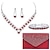 preiswerte Tragbare Accessoires-Brautschmuck-Set aus vier blauen Zirkon-Halsketten, Ohrringen, Armbändern, Satin-Heißdiamanten, Handtasche, Dinner-Tasche