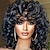 cheap Synthetic Trendy Wigs-Curly Wigs for Black Women Short Curly Wig with Bangs Afro Cute Wigs Natural Looking Soft Bouncy Fluffy Comfortable Light Weight Wig Heat Resistant Synthetic Wig for African American Women