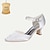 cheap Wedding Shoes-Women&#039;s Wedding Shoes Pumps Dress Shoes Bridal Shoes Buckle Block Heel Square Toe Elegant Minimalism Satin Ankle Strap Black White Ivory