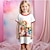 levne Dívčí 3D pyžamo-dívčí 3D kreslený jednorožec noční košile pyžamo krátký rukáv 3D tisk léto aktivní móda roztomilý polyester děti 3-12 let posádka krk domácí kauzální vnitřní regular fit