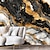 preiswerte Zusammenfassung &amp; Marmor Wallpaper-Coole Tapeten, schwarze und goldene Marmortapete, Wandbild, Wandverkleidung, Aufkleber, abziehen und aufkleben, entfernbares PVC/Vinyl-Material, selbstklebend/Kleber erforderlich, Wanddekoration für