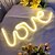 お買い得  装飾ライト-明るいピンクの愛のネオンサインLEDライトバッテリー/USB駆動のラブテーブルと壁の装飾ライト、女の子の部屋、寮、結婚記念日、バレンタインデー、プロポーズ、誕生日パーティー、ホームデコレーション用。