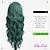 cheap Costume Wigs-Long Ombre Green Wavy Wig for Women 26 Inch Middle Part Curly Wig Natural Looking Synthetic Heat Resistant Fiber Wig for Daily Party Use St.Patrick&#039;s Day Wigs
