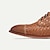 abordables Oxfords Homme-chaussures habillées pour hommes en cuir effet croco jaune-marron confortables antidérapantes bloc à lacets