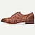 baratos Sapatos Oxford para Homem-Sapatos sociais masculinos marrom floral estampado brogue couro italiano de grão integral couro antiderrapante cadarço