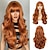 cheap Synthetic Trendy Wigs-Medium Brown Long Wavy Wig With Bangs for Women 26 Inch Natural Looking Synthetic Heat Resistant Fiber Wig Hair Replacement Natural Looking Medium Brown Long Wavy Wig