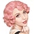 olcso Jelmezparókák-rövid rózsaszín göndör női paróka 1920-as évek ujjhullámú haj paróka puha szintetikus hőálló cosplay jelmez parti paróka