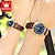 cheap Quartz Watches-OLEVS 5566 Couple Watch for Lovers Leather Strap Simple Bussiness Watch Men Women His or Hers Watch Set 2pcs Waterproof Watches
