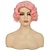 billige Kostumeparykker-kort pink krøllet paryk til kvinder 1920&#039;erne fingerbølge hår paryk blød syntetisk varmebestandig cosplay kostume festparyk