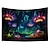 abordables Tapices de luz negra-Tapiz de luz negra UV reactivo que brilla en la oscuridad flores espeluznantes trippy brumoso naturaleza paisaje colgante tapiz pared arte mural para sala de estar dormitorio