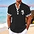 billige Hawaii-skjorte for menn-rutete kokospalme herre resort hawaiian 3d print skjorte henley skjorte button up skjorte sommer skjorte ferie ferie gå ut våren &amp; sommerstativ krage henley krage kortermet svart hvit blå