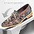 cheap Men&#039;s Slip-ons &amp; Loafers-Men&#039;s Loafers Floral Embroidered Leather Chain