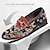 رخيصةأون أحذية سليب أون وأحذية مفتوحة للرجال-حذاء لوفر من الجلد الأسود للرجال بسلسلة مطرزة بالزهور
