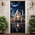 رخيصةأون أغطية الأبواب-أغطية أبواب مسجد رمضان الإسلامي، ستارة باب مزخرفة، لافتة باب خلفية للباب الأمامي، لوازم ديكور حفلات العطلات