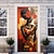 お買い得  ドアカバー-アフリカの女性のドアカバードアタペストリードアカーテン装飾背景ドアバナー正面玄関農家ホリデーパーティーの装飾用品
