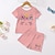 levne Dívčí 3D pyžamo-dívčí 3D tričko s jednorožcem &amp; šortky pyžamový set růžový krátký rukáv 3D tisk léto aktivní móda roztomilý polyester děti 3-12 let posádka krk domácí kauzální vnitřní regular fit