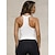 ieftine Bluze simple pentru femei-Rezervor Pentru femei Negru Alb Maro Culoare solidă Sexy Stradă Zilnic Modă În V Fit regulat S