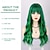 billige Kostumeparykker-grøn paryk med pandehår lange bølgede grønne parykker til kvinder varmebestandige bølgede paryk til daglig festbrug st.patrick&#039;s day parykker