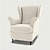رخيصةأون IKEA أغلفة-غطاء كرسي Strandmon ذو الظهر المجنح، سروال قصير مكتنز، عادي مع مساند للذراعين، قابل للغسل في الغسالة، والتجفيف في المجفف، سلسلة ايكيا