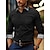 お買い得  メンズボタンアップシャツ-男性用 シャツ ボタンアップシャツ カジュアルシャツ ブラック ホワイト ピンク ワイン ネイビーブルー 長袖 チェック カラーブロック ラペル 日常 バケーション パッチワーク 衣類 ファッション カジュアル スマートカジュアル