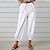 cheap Women&#039;s Pants-Women&#039;s Pants Trousers Linen Cotton Blend Plain Black White Casual Daily Ankle-Length Going out Weekend Spring &amp; Summer