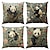 cheap Animal Style-Vintage Panda Pattern 1PC Throw Pillow Covers Multiple Size Coastal Outdoor Decorative Pillows Soft Velvet Cushion Cases for Couch Sofa Bed Home Decor