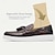 cheap Men&#039;s Slip-ons &amp; Loafers-Men&#039;s Vintage Brown Leather Tassel Loafers Checkerboard Pattern