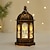 baratos Luzes decorativas-Marroquino minimalista estilo europeu retro vento lâmpada castelo castiçal decoração pastoral adereços gaiola de pássaro ornamentos 1pc