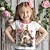 tanie Topy-Dla dziewczynek 3D Kwiaty T-shirt Koszule Różowy Krótki rękaw Druk 3D Lato Aktywny Moda Śłodkie Poliester Dzieci 3-12 lat Półgolf Na zewnątrz Codzienny Regularny
