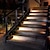 Недорогие Подсветки дорожки и фонарики-Наружный IP67 водонепроницаемый солнечный ступенчатый светильник, наружные лестничные фонари, светодиодные линзы, супер яркий противоугонный светильник для лестницы, декоративное освещение для садовой