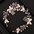 cheap Hair Styling Accessories-1PC Romantic Rhinestone Headband Elegant Flower Leaf Shaped Hairband With Comb Bridal Wedding Hair Accessories