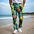 olcso férfi 3D nyomott ruhanadrág-ananász vakáció hawaii férfi üdülőhely 3d nyomtatott ruha nadrág lapos elülső egyenes szárú poliészter közepes derék nadrág szabadtéri vakáció nyaralás napi viselet 3xl