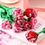 abordables Cadeau de fête des mères pour les femmes-Cadeaux de fête des femmes 10 pièces fleur de rose en peluche fleur de rose en peluche tiges pliables bouquet en peluche jouet doux cadeaux de fête des mères pour maman