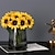 ieftine Flori Artificiale &amp; Vase-simulați 6 mănunchiuri de floarea soarelui pentru nunți ținând flori pentru nunți și decorați flori pe masa de nuntă