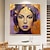 billige Portrætter-håndmalede abstrakte portrætter af kvinder oliemaleri på lærred håndlavet specialdesignet guld vægkunst moderne pige maleri lilla væg kunst ansigt olie maleri til stuen boligindretning